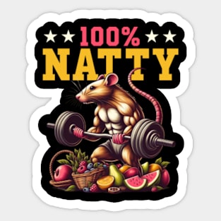 100% Natty Funny Gym Rat Fitness Bodybuilding For Men Women Sticker